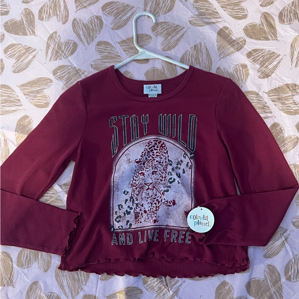 Colorful planet graphic long sleeve Youth XL 14/16 new